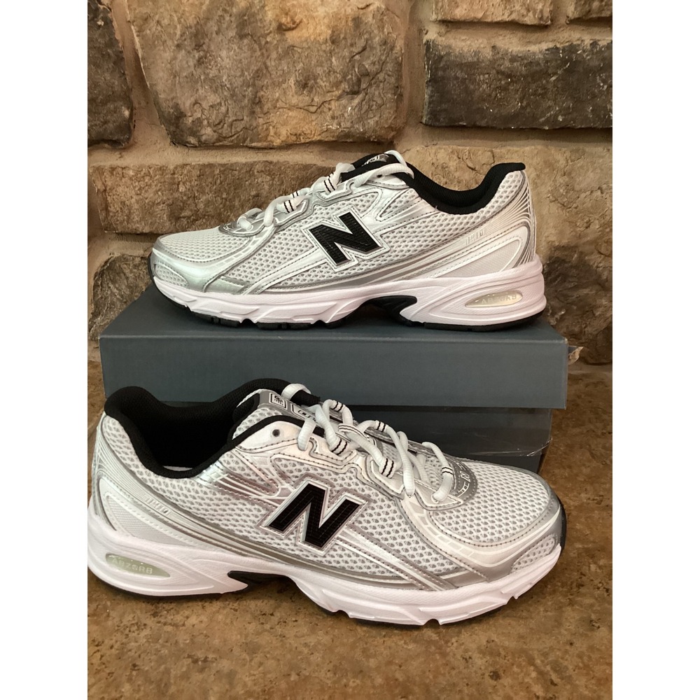 New Balance 740 Running Shoes White Black Silver Size Mens 8 Womens 9.5